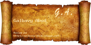 Galbavy Abod névjegykártya
